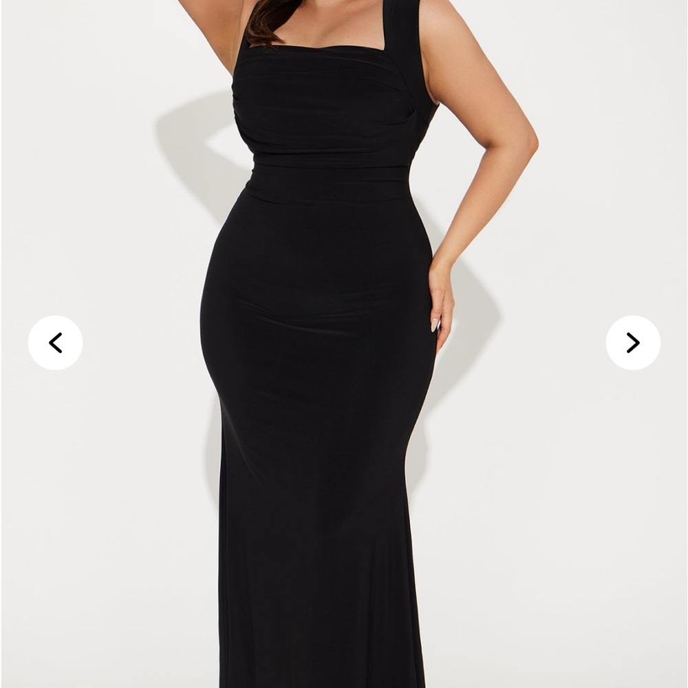 Fashion Nova Sydney low back maxi dress.